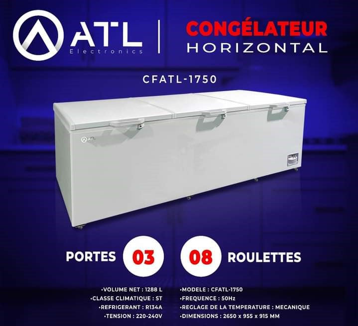 CONGELATEUR HORIZONTAL ATL/ 1288L/ 03 PORTES/ WHITE/ SERRURE/CFATL-1750 CONGELATEUR HORIZONTAL ATL/ 1288L/ 03 PORTES/ WHITE/ SERRURE/CFATL-1750